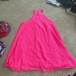 Lilly Pulitzer Bright Pink Lace Dress